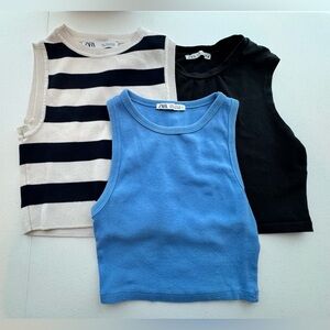 Zara Crop Tops Set of Three Size Small